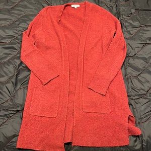 Madewell Long Open Split Hem Cardigan